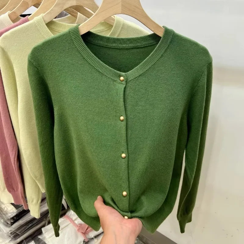 2025 Autumn Winter Long Sleeve Sweaters Women Cardigans O-Neck Knitted Women Sweater Women Tops Knitwear Clothing Fashion