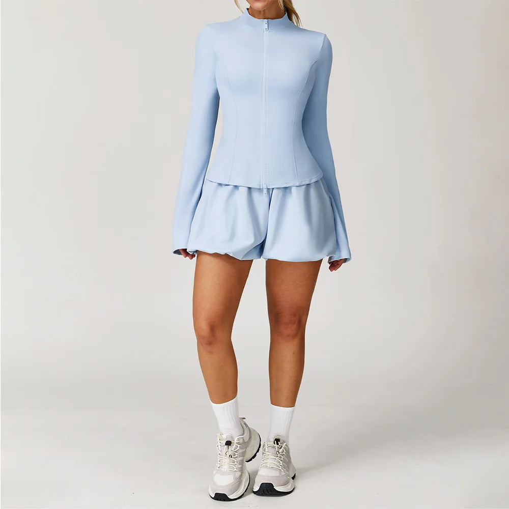 2/3PCS Yoga Set Women Tracksuits Gym Clothes Sportswear Yoga Suits Fitness Set Long Sleeve Jacket Sports Bra Gym Sports Shorts