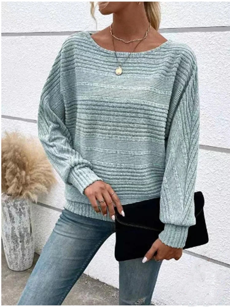 Women's Solid Color Round Neck Long Sleeved T-shirt Casual Daily High Street Commuting Autumn Top